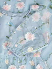 Monsoon Blue Willow Long Sleeve Embroidered Party Dress - Image 3 of 3