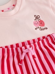 Pink Heart Cherry Baby Sweat Top And Wide Leg Joggers Set 2 Piece (0mths-2yrs) - Image 7 of 9