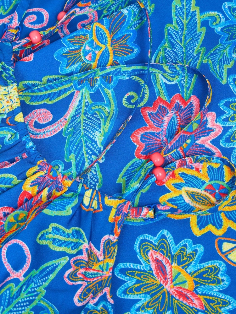 Vestido cruzado floral tropical Monsoon - Imagem 4 de 4