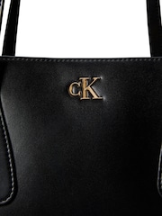 Calvin Klein Black Monogram Logo Business Tote Bag - Image 4 of 4