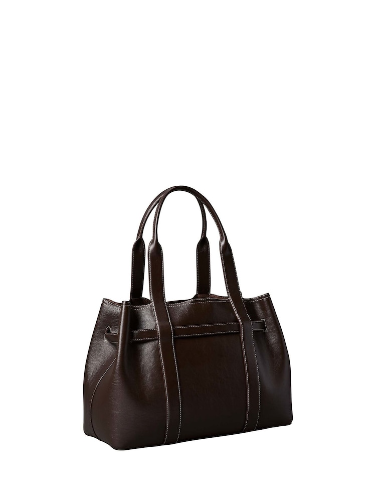 Calvin Klein Brown Buckle Laptop Tote Bag - Image 3 of 3