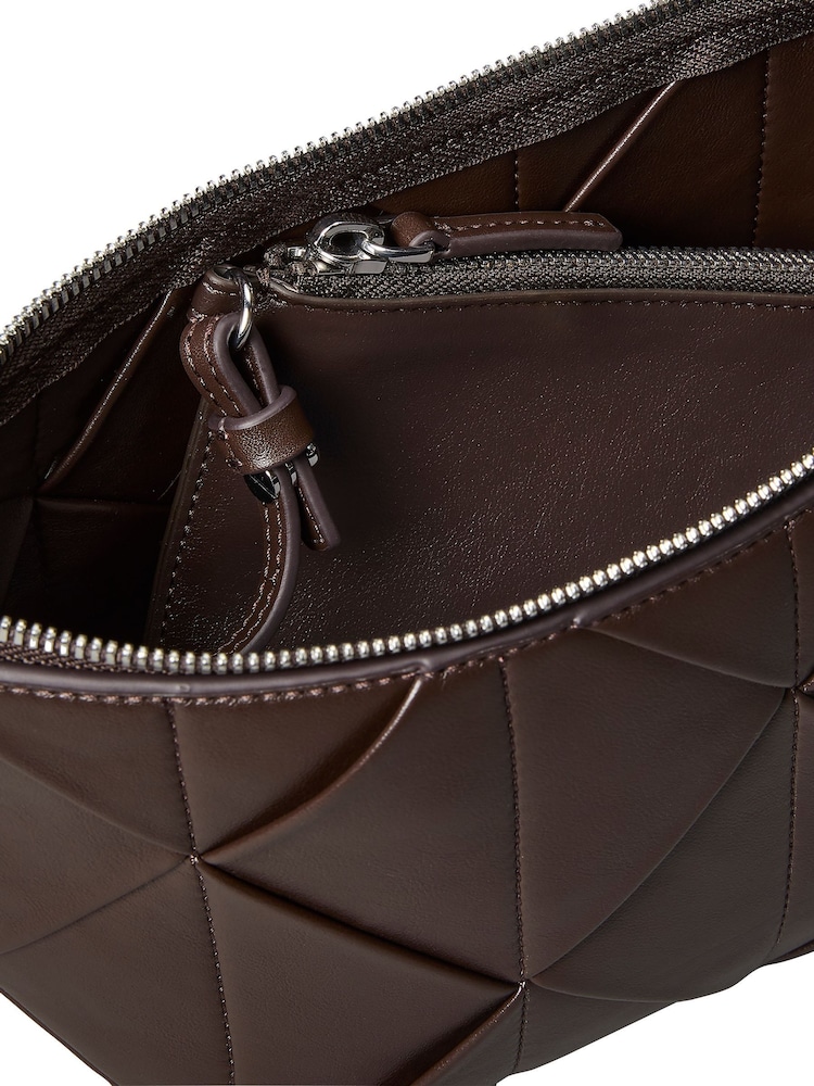 Calvin Klein Brown Woven Emblem Shoulder Bag - Image 4 of 4 Calvin Klein Brown Woven Emblem Shoulder Bag - Image 4 of 4