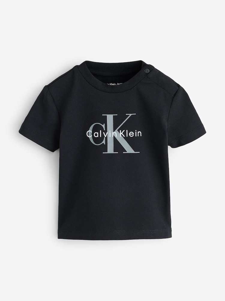 Calvin Klein Jeans Black Newborn Signature Logo T-Shirt - Image 1 of 1