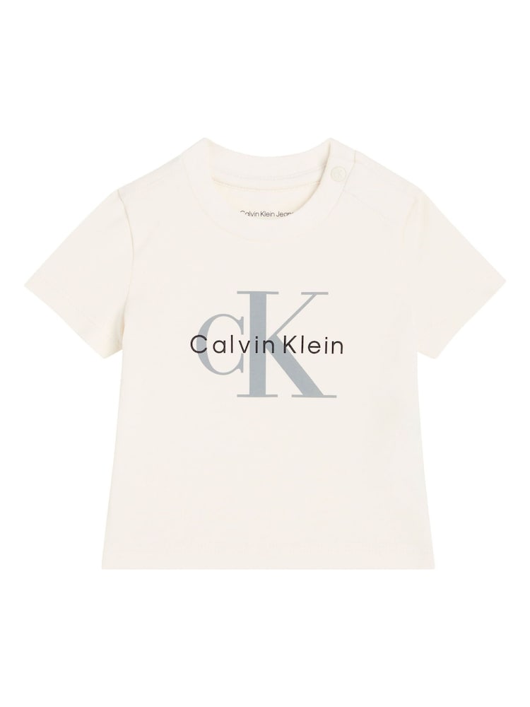 Calvin Klein Jeans Brown Newborn Signature Logo T-Shirt - Image 1 of 1