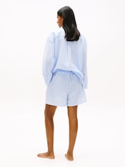 Tommy Hilfiger Blue Seersucker Longline Cover-Up Shirt - Image 2 of 5