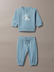 Calvin Klein Jeans Blue Newborn Sweatshirt and Joggers Set - Image 1 of 2
