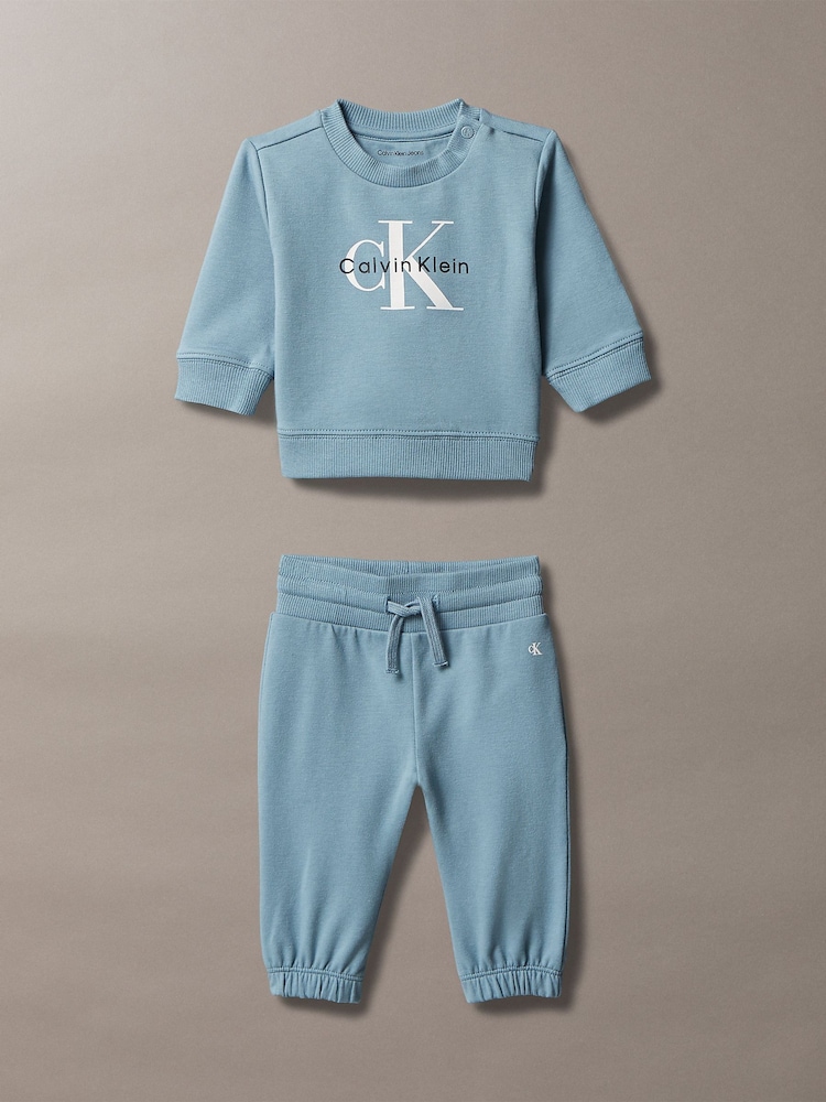 Calvin Klein Jeans Blue Newborn Sweatshirt and Joggers Set - Image 1 of 2