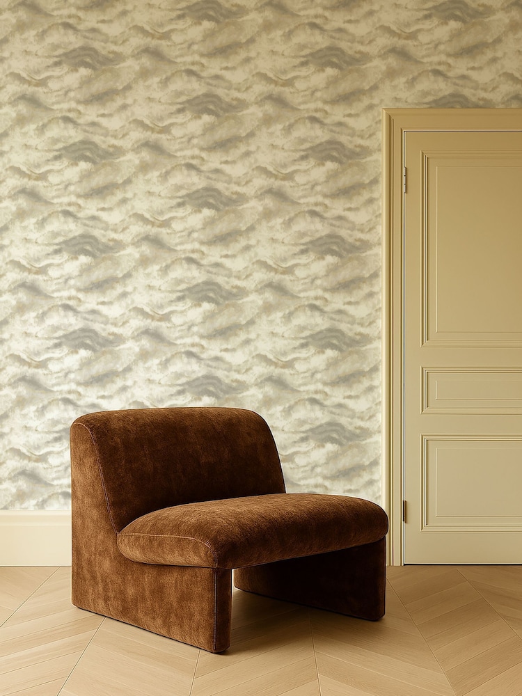 Clarke and Clarke Linen or Mocha Elements Earthscape 10M Wallpaper - Image 2 of 6