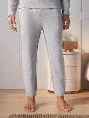 Light Grey Grandad Collar Long Sleeve Waffle Pyjamas Set - Image 3 of 9