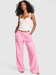 Victoria's Secret Pink Pink Lollipop Polka Dot Long Flannel Pyjama Bottoms - Image 1 of 3