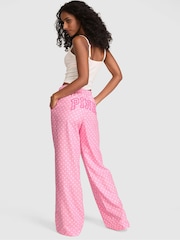 Victoria's Secret Pink Pink Lollipop Polka Dot Long Flannel Pyjama Bottoms - Image 2 of 3