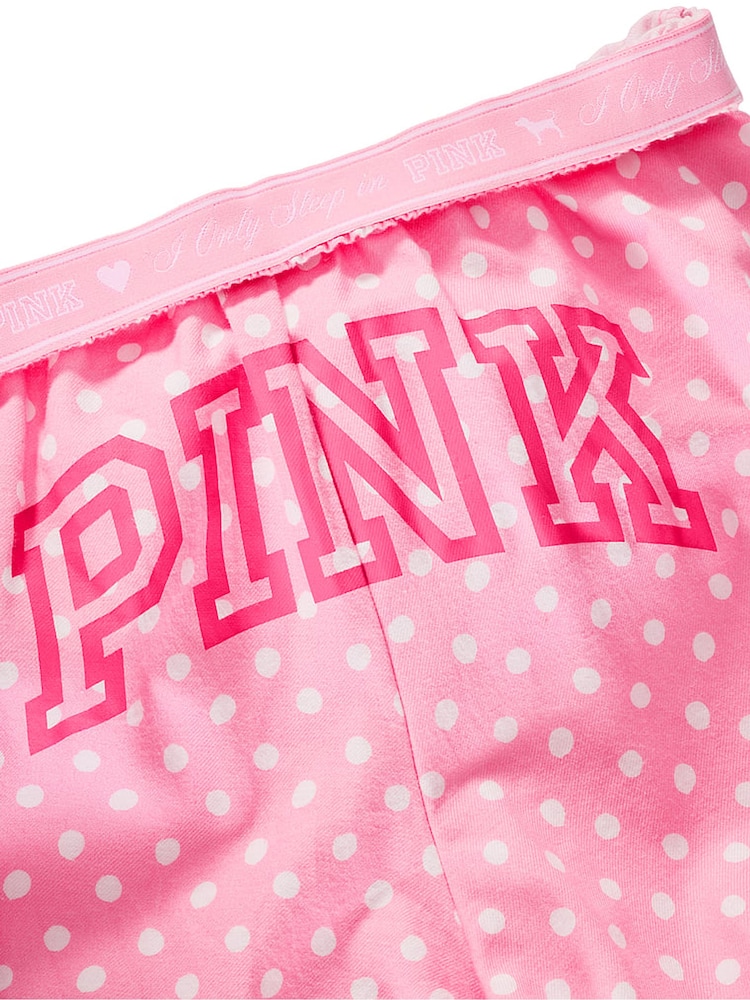 Victoria's Secret Pink Pink Lollipop Polka Dot Long Flannel Pyjama Bottoms - Image 3 of 3