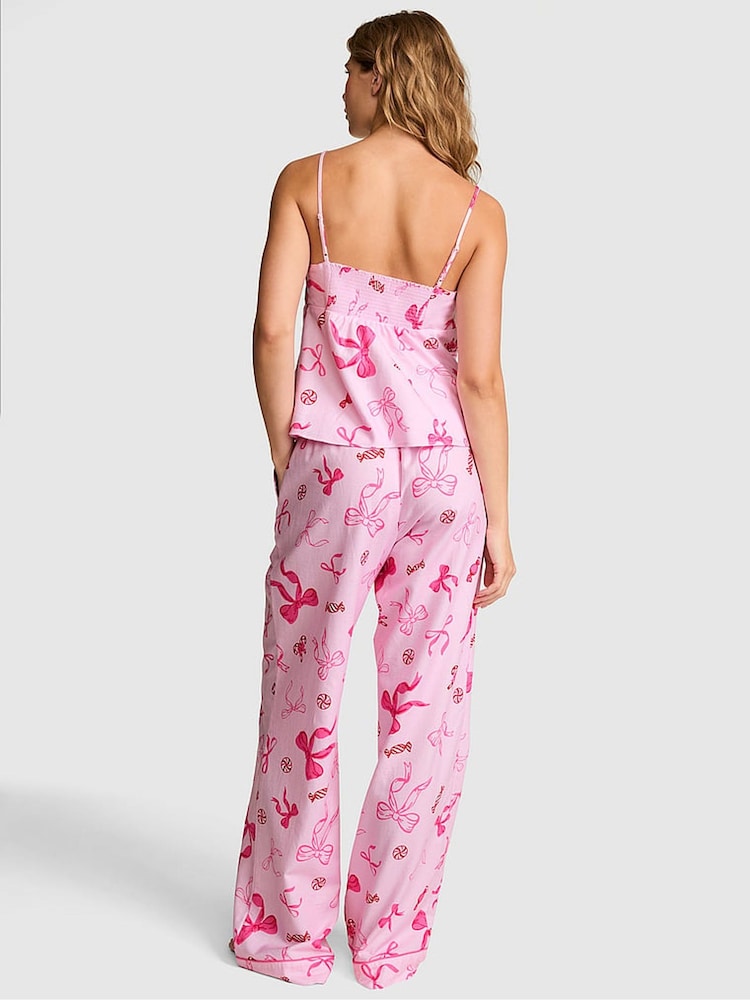 Victoria's Secret Pink Coconut Pink Bow Print Long Flannel Pyjama Bottoms - Image 2 of 2