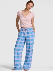 Victoria's Secret Pink Lilac Purple Crush Tartan Long Flannel Pyjama Bottoms - Image 1 of 2