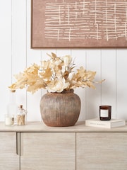 Pacific Brown Fibrestone Vertical Ribbed Decorative Vase - Image 1 of 6