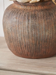 Pacific Brown Fibrestone Vertical Ribbed Decorative Vase - Image 3 of 6