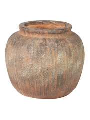Pacific Brown Fibrestone Vertical Ribbed Decorative Vase - Image 6 of 6
