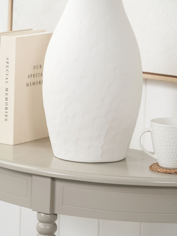 Pacific White Eirene Textured Stoneware Vase - Image 2 of 6