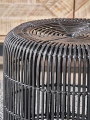 Pacific Black Rattan Core Stool - Image 2 of 6