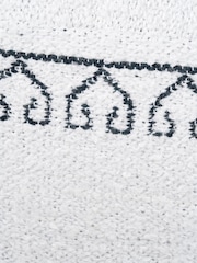 Pacific White Greek Key Design Pouffe - Image 5 of 6