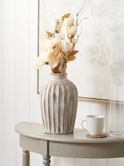 Pacific Natural Ambrosia Grooved Stoneware Vase - Image 1 of 6