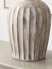Pacific Natural Ambrosia Grooved Stoneware Vase - Image 3 of 6