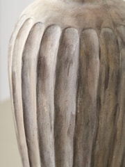 Pacific Natural Ambrosia Grooved Stoneware Vase - Image 5 of 6