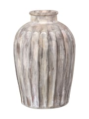 Pacific Natural Ambrosia Grooved Stoneware Vase - Image 6 of 6