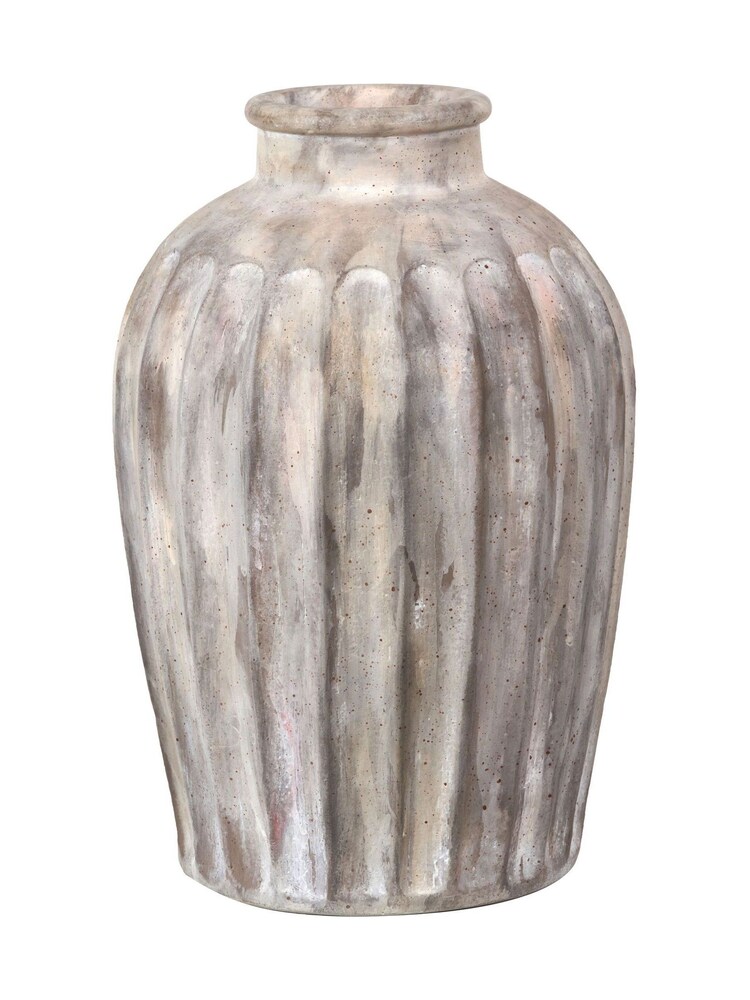 Pacific Natural Ambrosia Grooved Stoneware Vase - Image 6 of 6