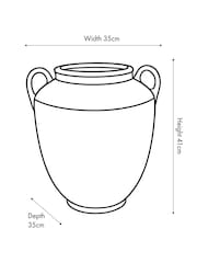 Pacific Natural Textured Fibrestone Decorative Vase with Handles - Image 4 of 6