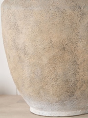 Pacific Natural Textured Fibrestone Decorative Vase with Handles - Image 5 of 6