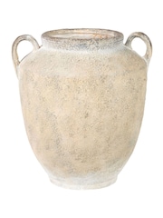 Pacific Natural Textured Fibrestone Decorative Vase with Handles - Image 6 of 6