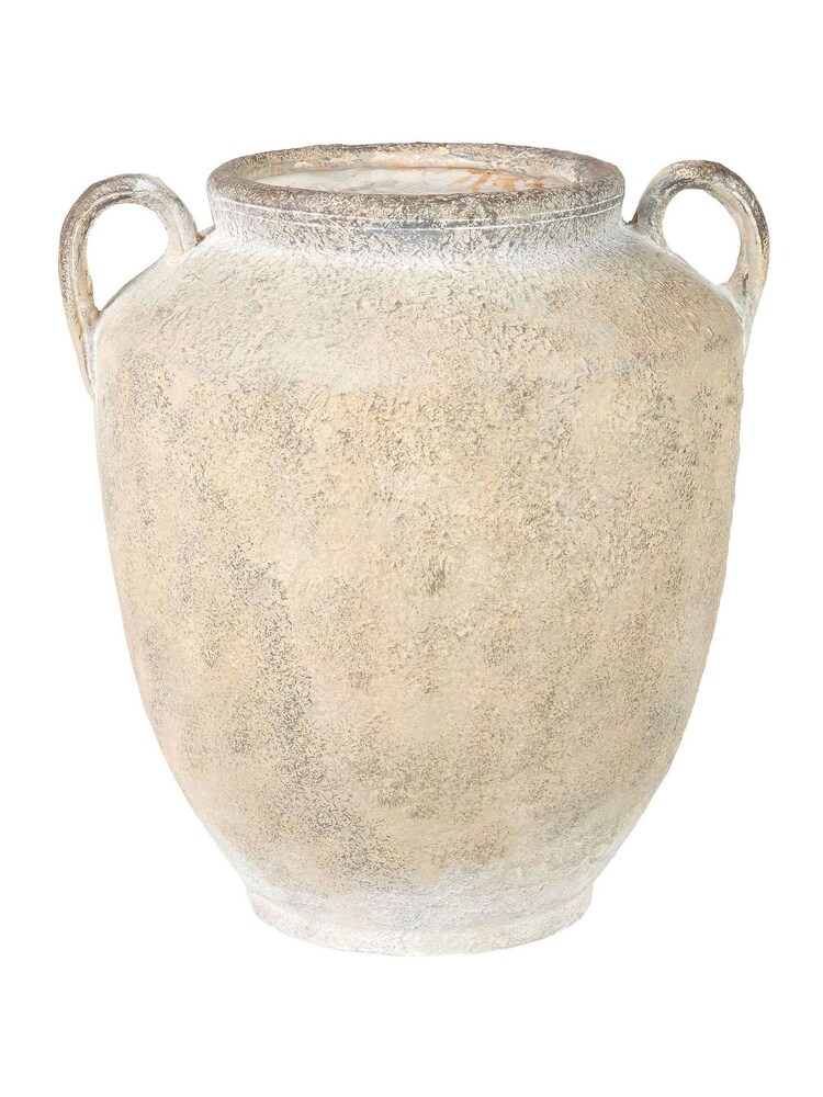 Pacific Natural Textured Fibrestone Decorative Vase with Handles - Image 6 of 6