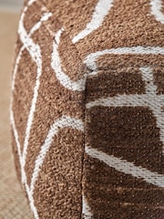 Pacific Chocolate Abstract Swirl Design Pouffe - Image 2 of 6