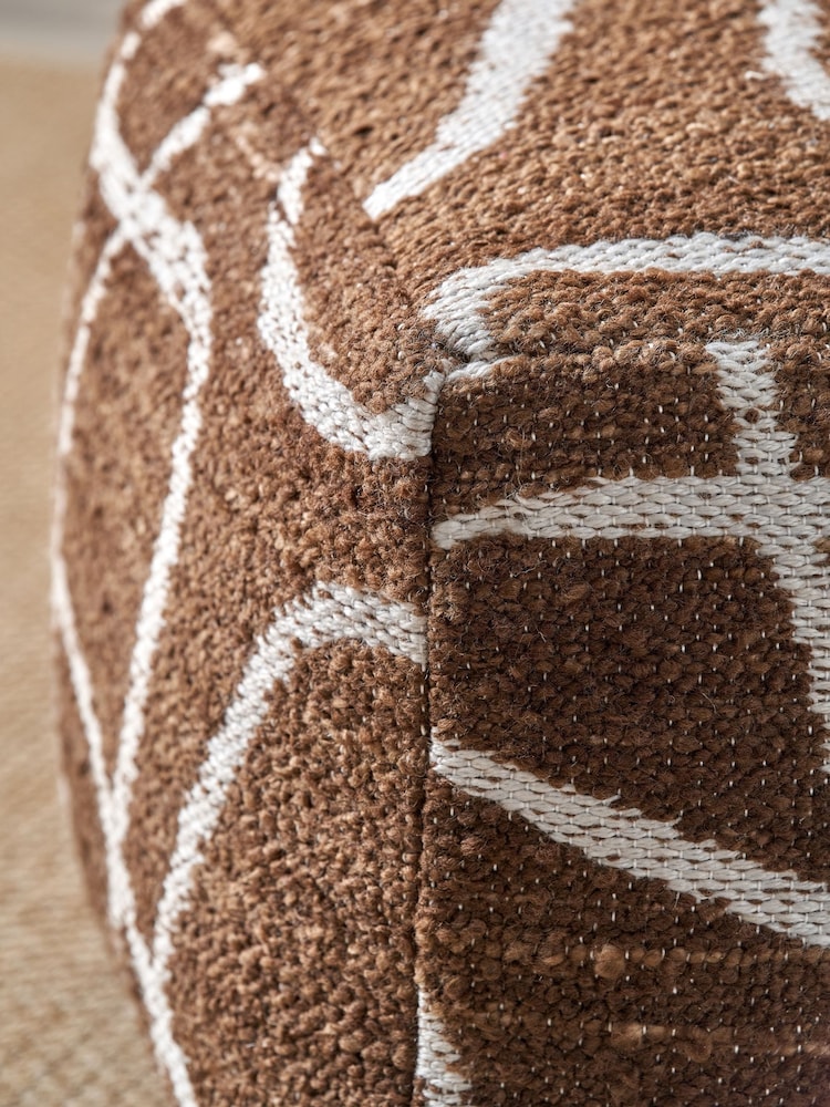 Pacific Chocolate Abstract Swirl Design Pouffe - Image 2 of 6