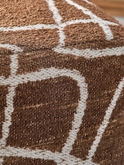 Pacific Chocolate Abstract Swirl Design Pouffe - Image 3 of 6