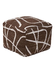 Pacific Chocolate Abstract Swirl Design Pouffe - Image 5 of 6