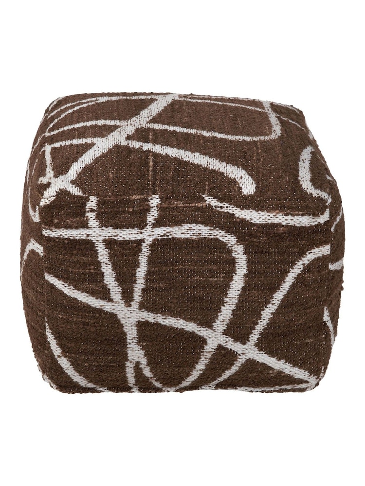 Pacific Chocolate Abstract Swirl Design Pouffe - Image 6 of 6