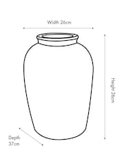 Pacific Brown Fibrestone Vertical Ribbed Decorative Vase - Image 4 of 6