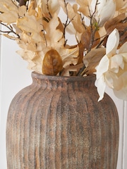 Pacific Brown Fibrestone Vertical Ribbed Decorative Vase - Image 5 of 6