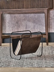 Pacific Peppercorn Eliseo Vintage Leather Magazine Rack - Image 1 of 6