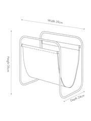 Pacific Peppercorn Eliseo Vintage Leather Magazine Rack - Image 4 of 6