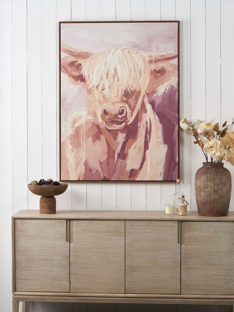 Pacific Mulberry Highland Cow Canvas Wall Art - Image 1 of 6