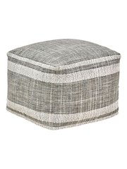 Pacific Steel Grey Stripe Design Pouffe - Image 2 of 6