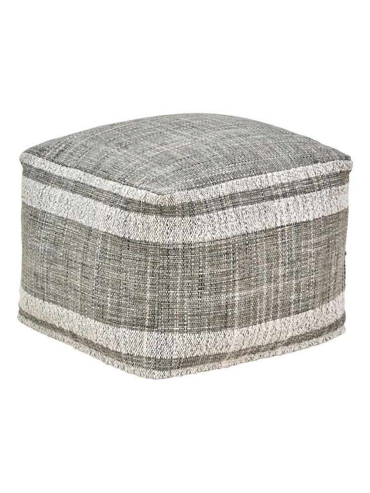 Pacific Steel Grey Stripe Design Pouffe - Image 2 of 6