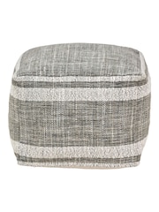 Pacific Steel Grey Stripe Design Pouffe - Image 3 of 6
