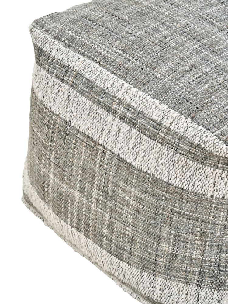 Pacific Steel Grey Stripe Design Pouffe - Image 6 of 6