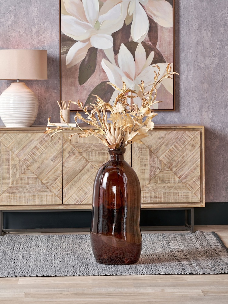 Pacific Brown Shaped Recycled Glass Tall Vase - Image 1 of 6