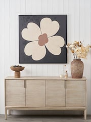 Pacific Brown Flower Design Canvas Wall Art - Image 1 of 6