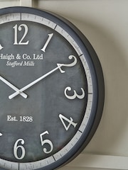 Pacific Black Wood Effect Round Wall Clock - Image 3 of 6